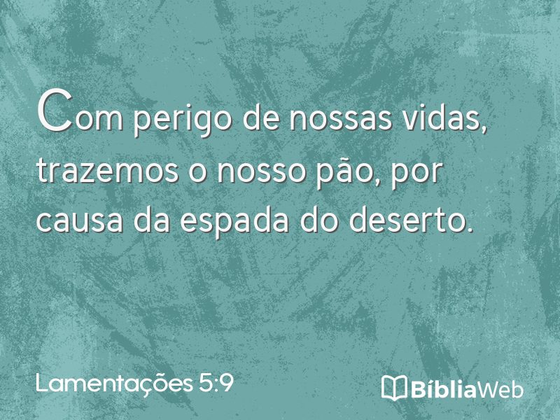 Lamentações 5:9 em imagem para compartilhar
