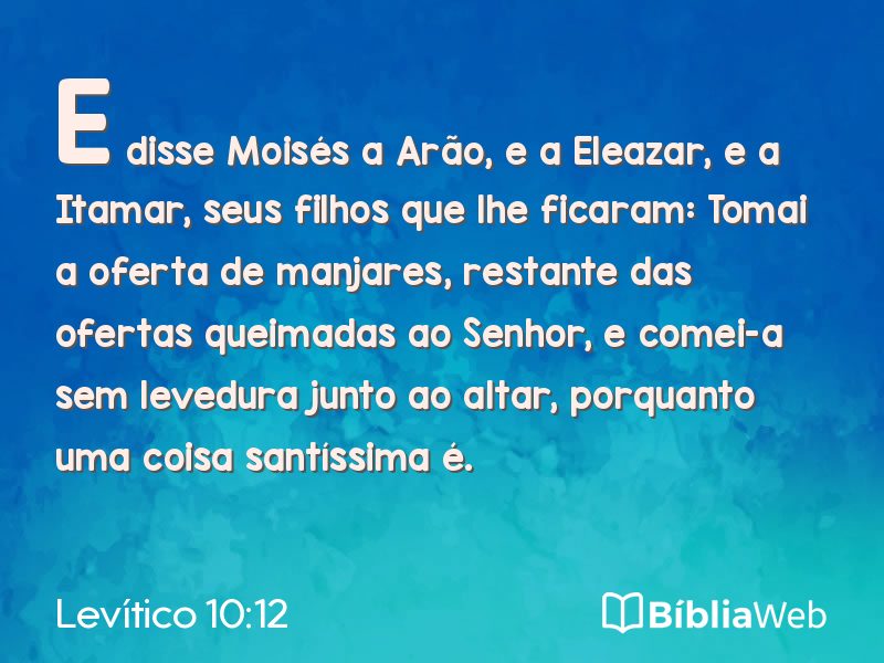 Levítico 10:12 em imagem para compartilhar