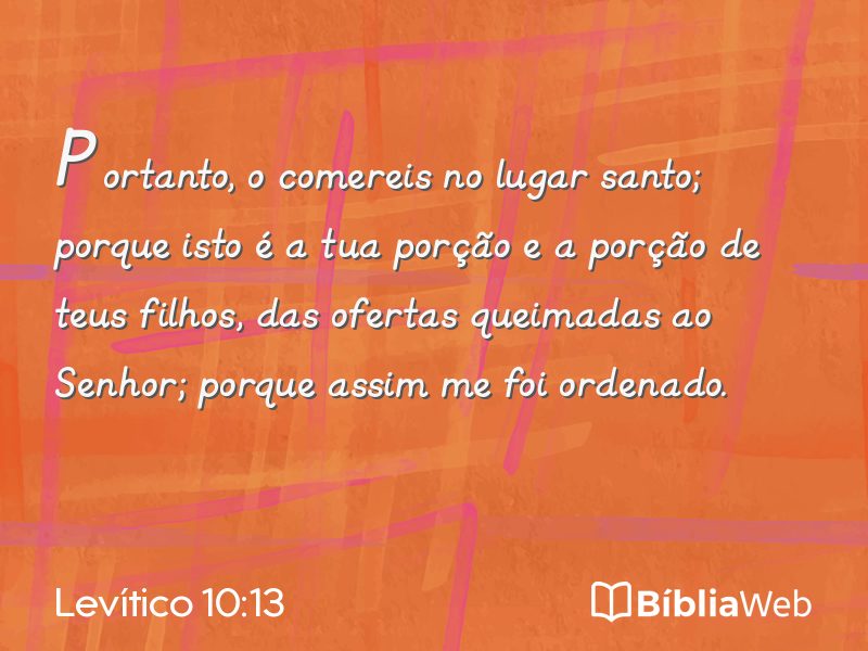 Levítico 10:13 em imagem para compartilhar