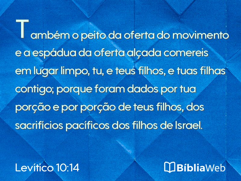 Levítico 10:14 em imagem para compartilhar