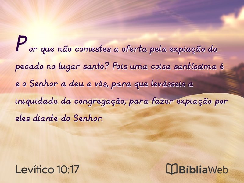 Levítico 10:17 em imagem para compartilhar