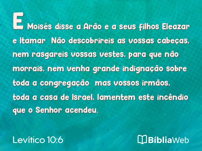 Levítico 10:6 em imagem para compartilhar