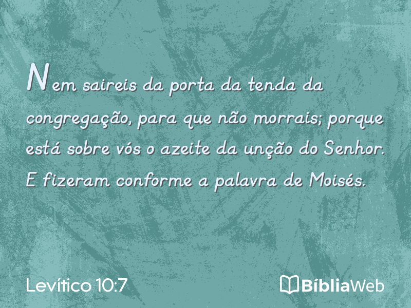 Levítico 10:7 em imagem para compartilhar