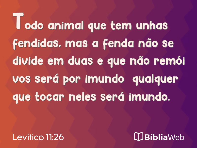 Levítico 11:26 em imagem para compartilhar