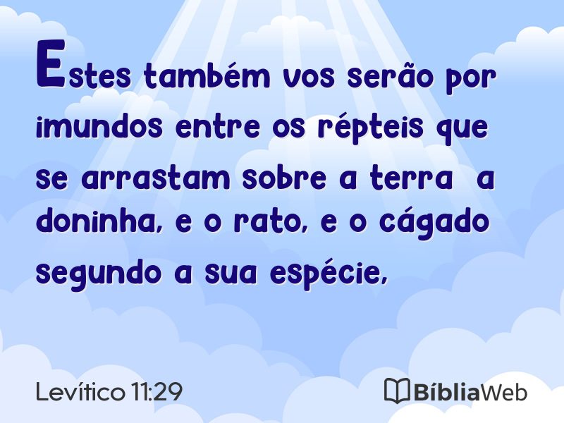 Levítico 11:29 em imagem para compartilhar