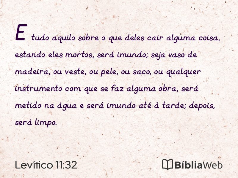 Levítico 11:32 em imagem para compartilhar