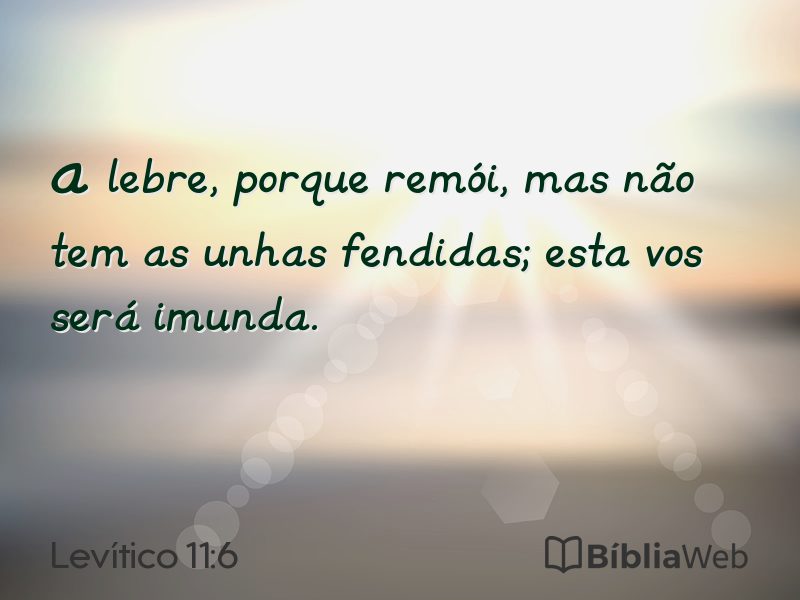 Levítico 11:6 em imagem para compartilhar