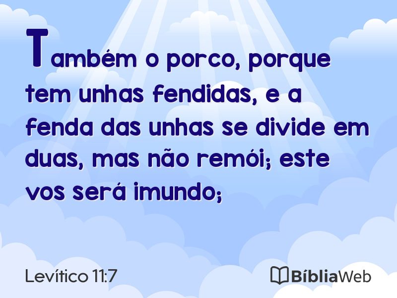 Levítico 11:7 em imagem para compartilhar
