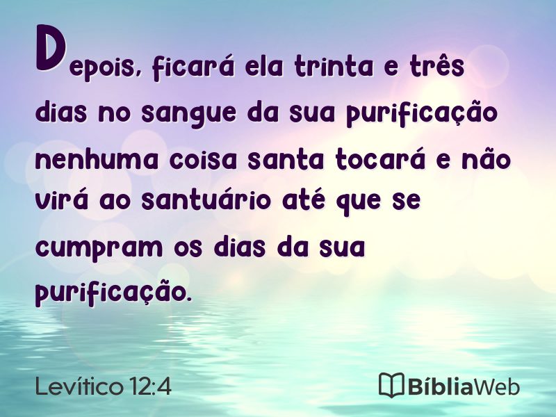 Levítico 12:4 em imagem para compartilhar