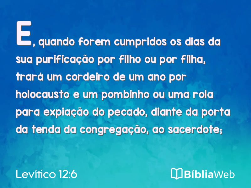 Levítico 12:6 em imagem para compartilhar