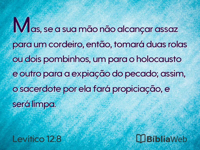 Levítico 12:8 em imagem para compartilhar