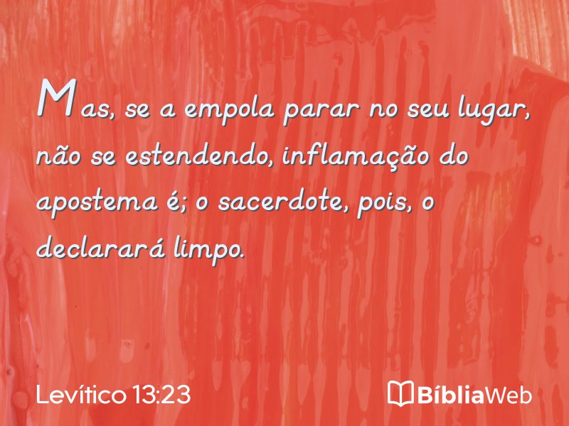 Levítico 13:23 em imagem para compartilhar