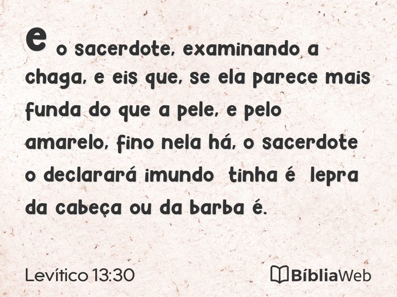 Levítico 13:30 em imagem para compartilhar
