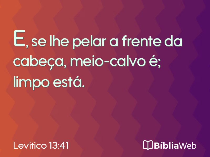 Levítico 13:41 em imagem para compartilhar