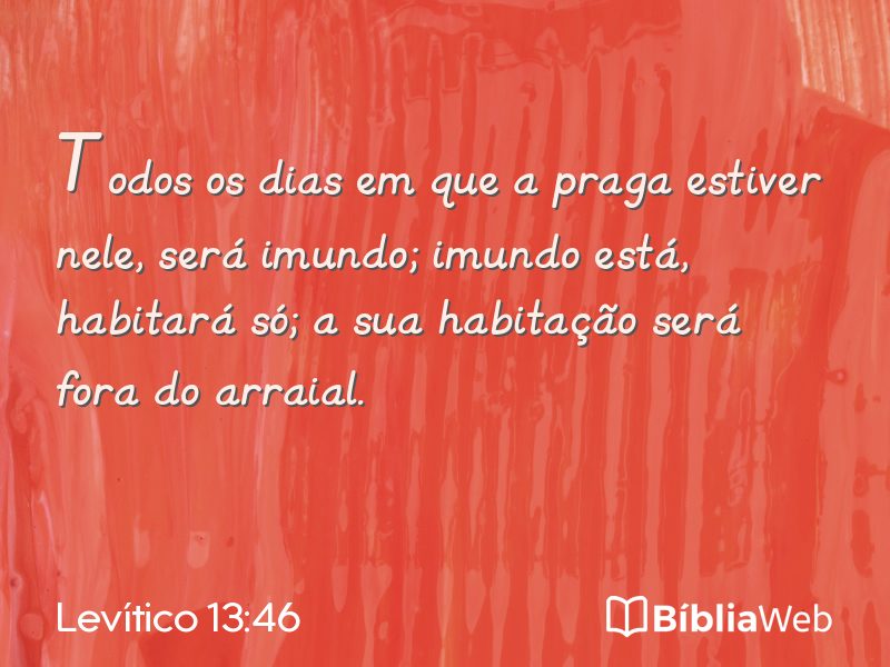 Levítico 13:46 em imagem para compartilhar