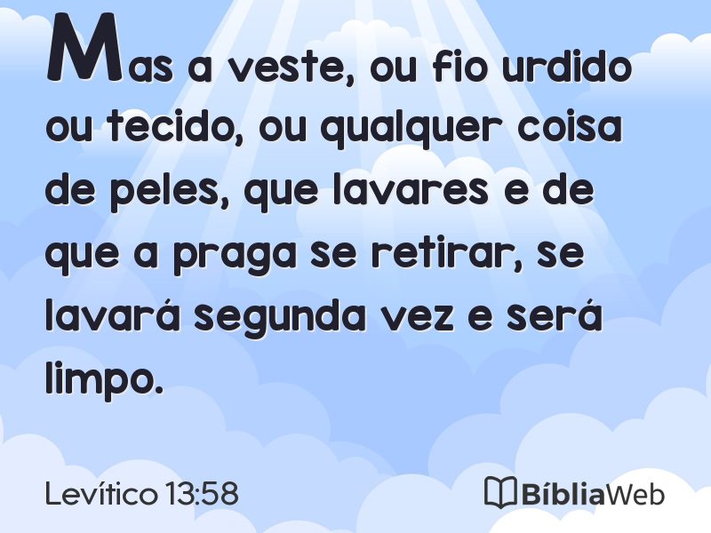Levítico 13:58 em imagem para compartilhar