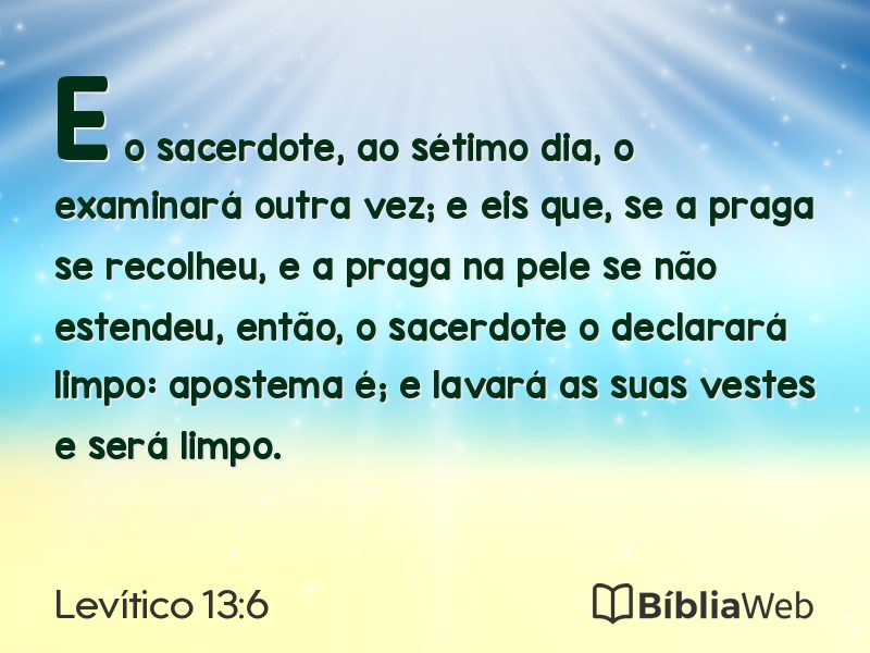 Levítico 13:6 em imagem para compartilhar