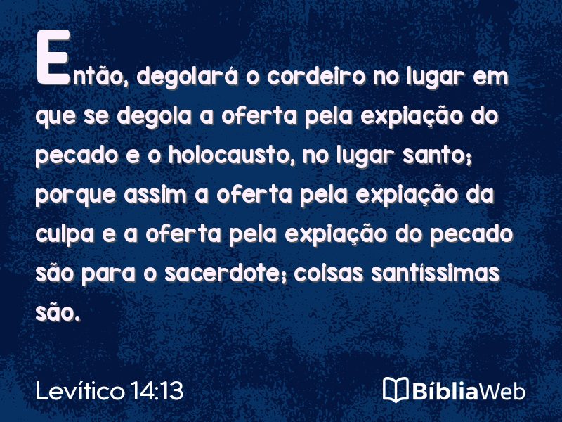Levítico 14:13 em imagem para compartilhar