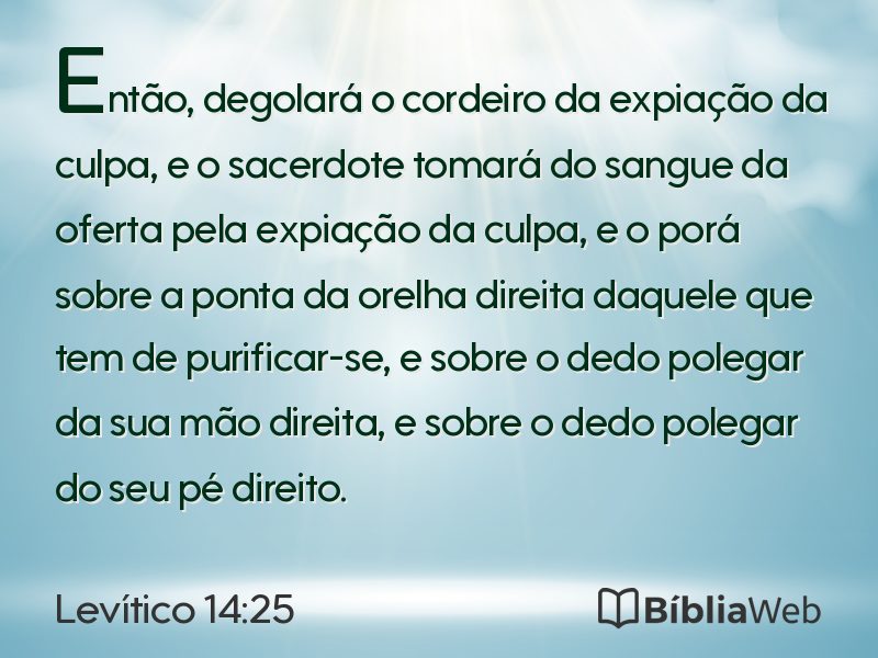 Levítico 14:25 em imagem para compartilhar