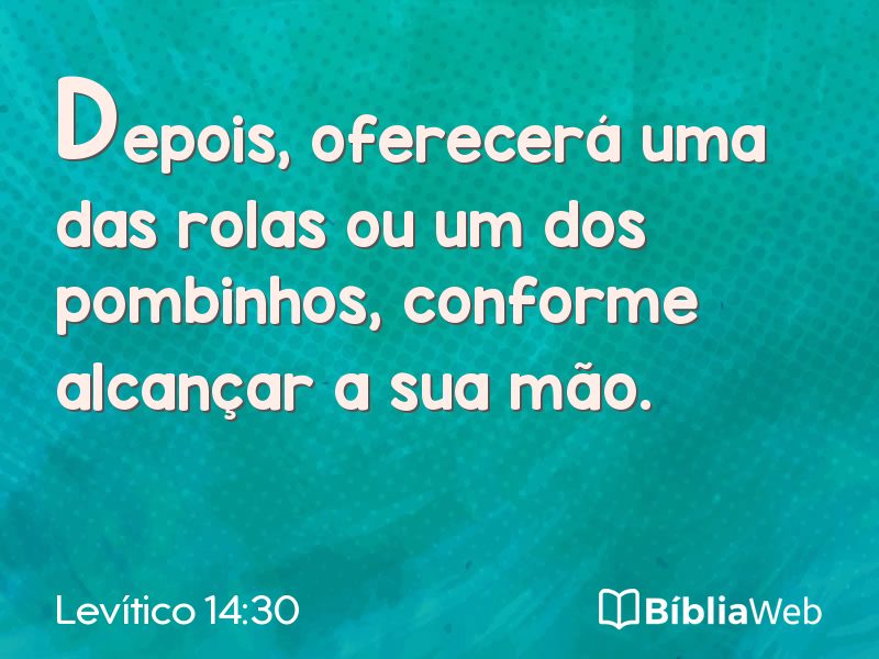 Levítico 14:30 em imagem para compartilhar