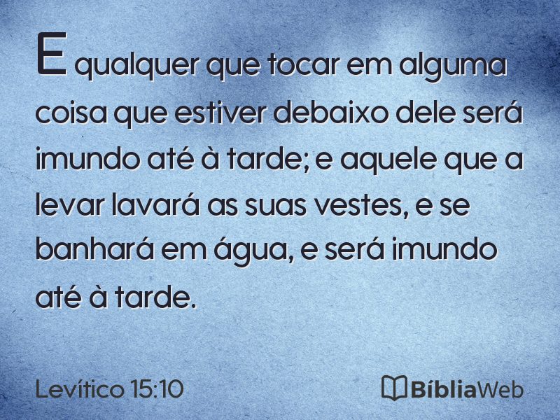 Levítico 15:10 em imagem para compartilhar