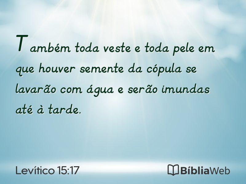 Levítico 15:17 em imagem para compartilhar