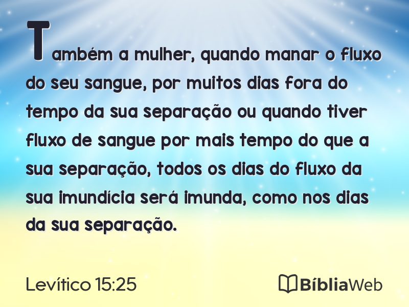 Levítico 15:25 em imagem para compartilhar