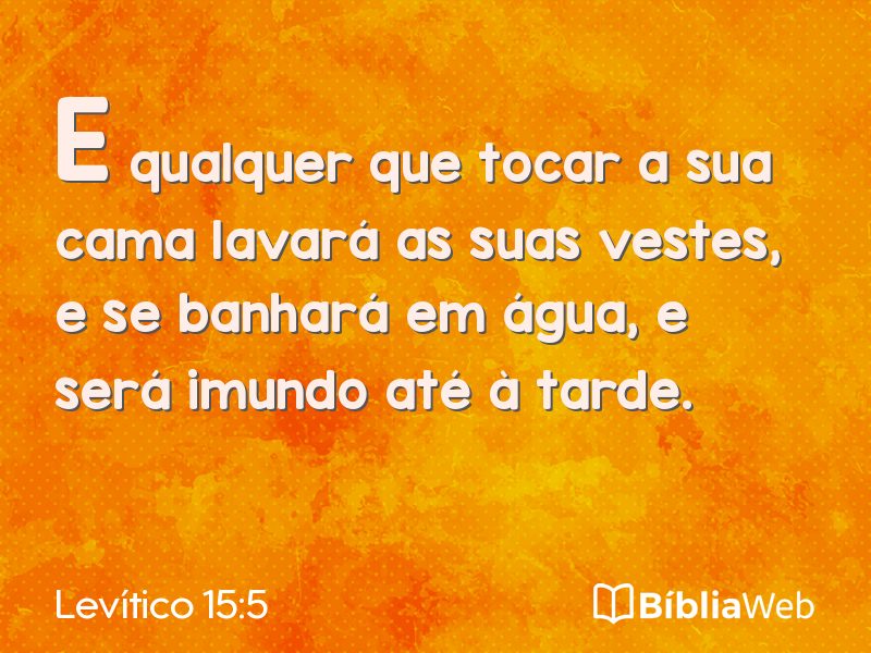Levítico 15:5 em imagem para compartilhar
