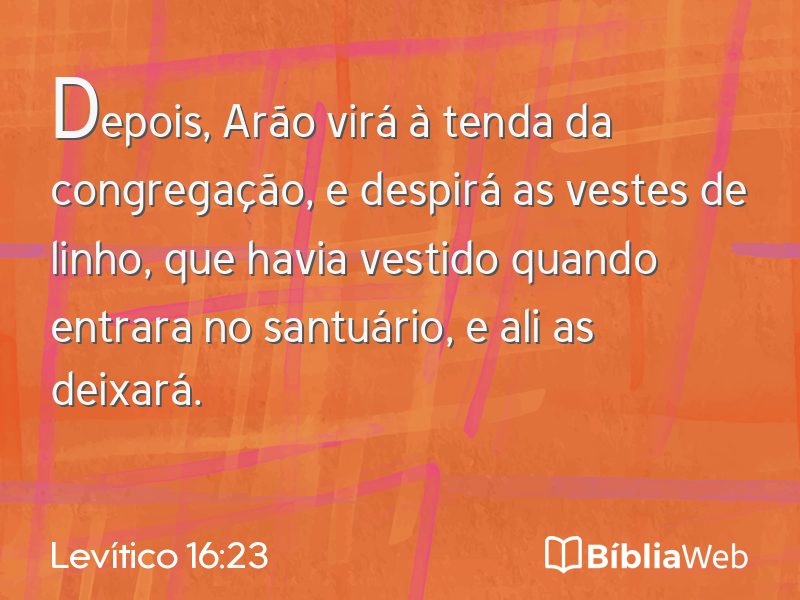 Levítico 16:23 em imagem para compartilhar