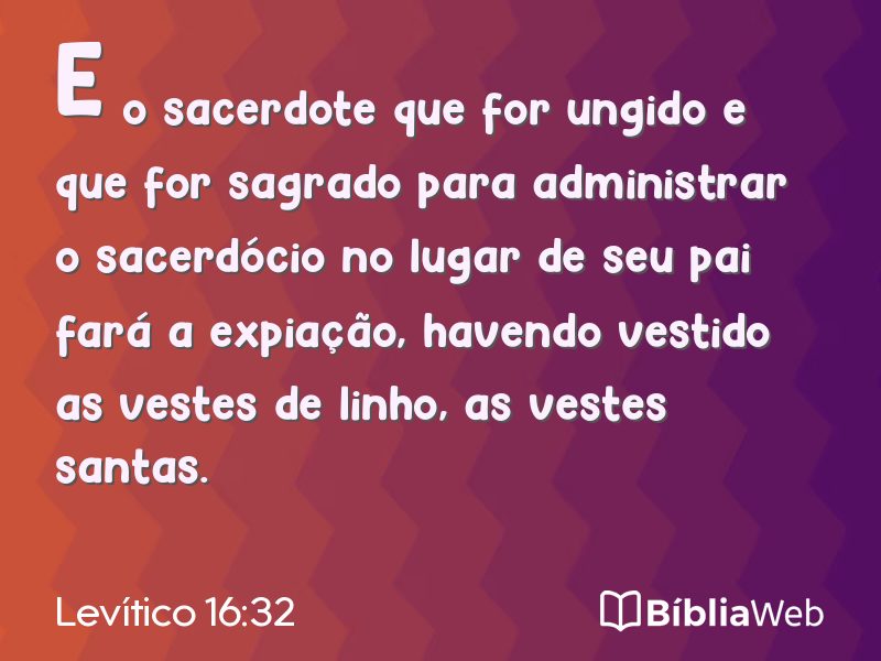 Levítico 16:32 em imagem para compartilhar