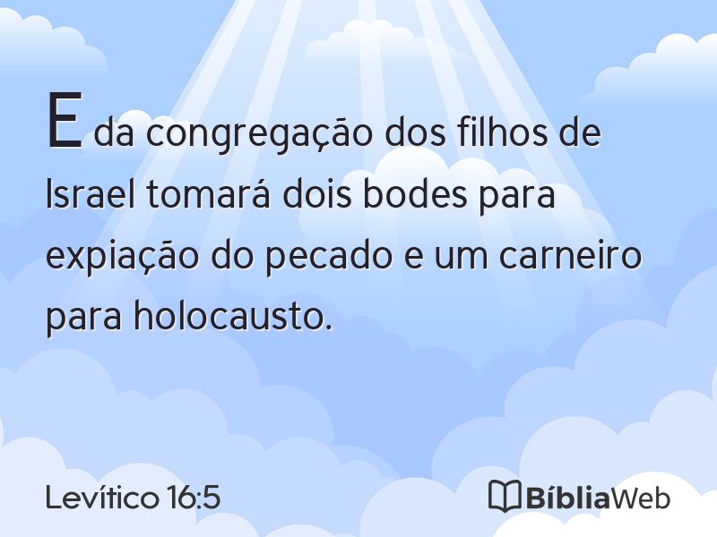 Levítico 16:5 em imagem para compartilhar