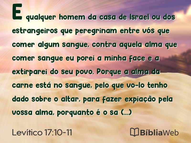 Levítico 17:10-11 em imagem para compartilhar