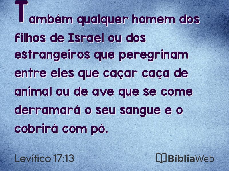 Levítico 17:13 em imagem para compartilhar