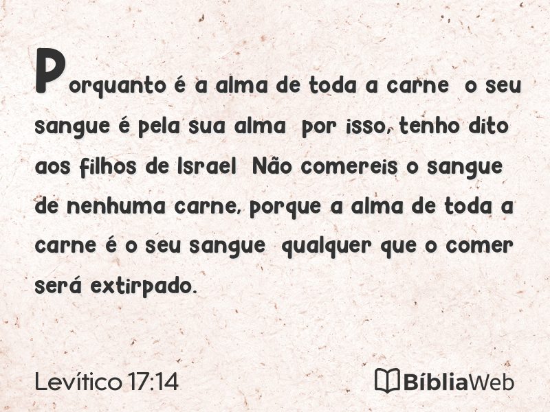 Levítico 17:14 em imagem para compartilhar