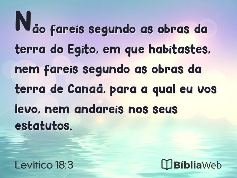 Levítico 18:3 em imagem para compartilhar