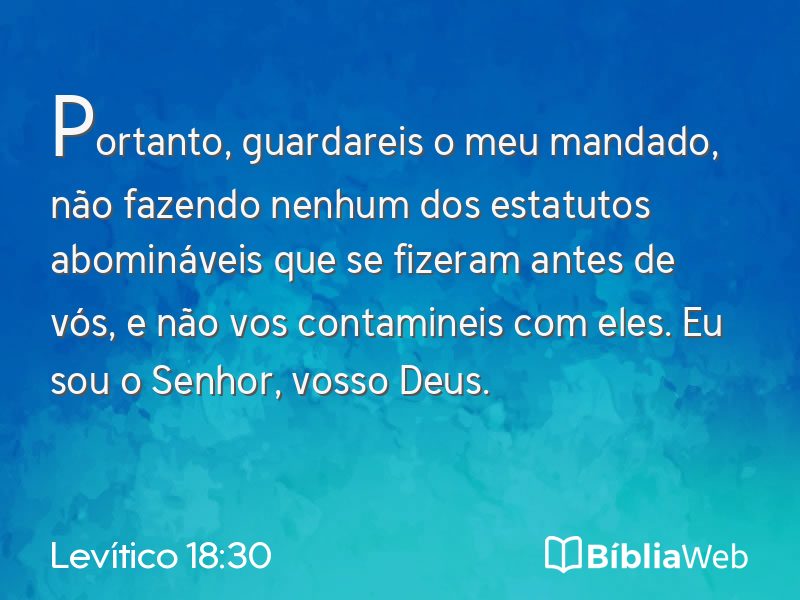 Levítico 18:30 em imagem para compartilhar