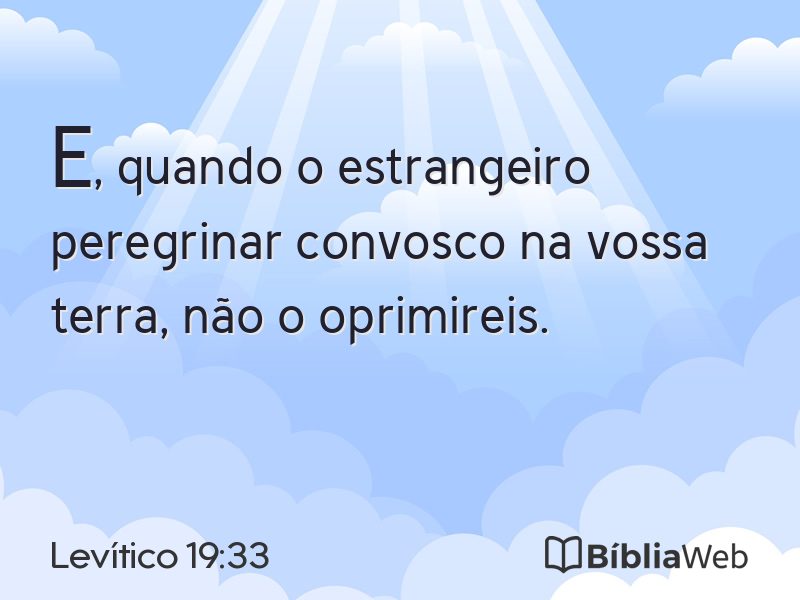 Levítico 19:33 em imagem para compartilhar