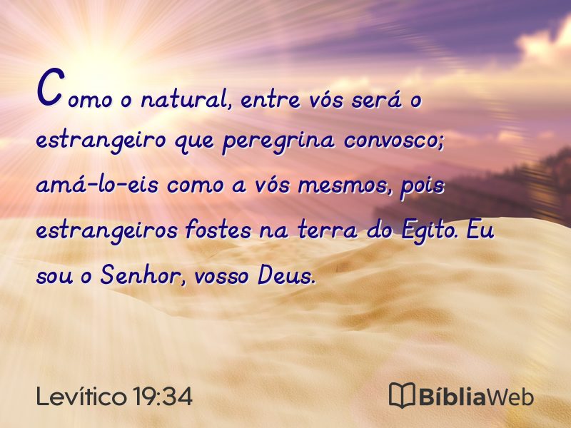 Levítico 19:34 em imagem para compartilhar