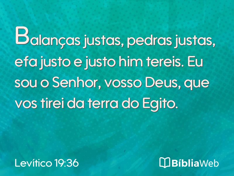Levítico 19:36 em imagem para compartilhar