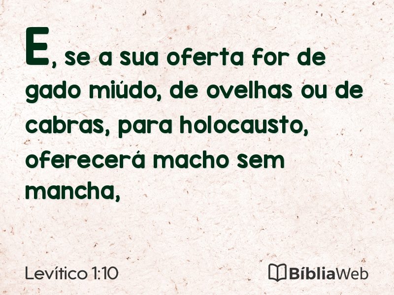 Levítico 1:10 em imagem para compartilhar