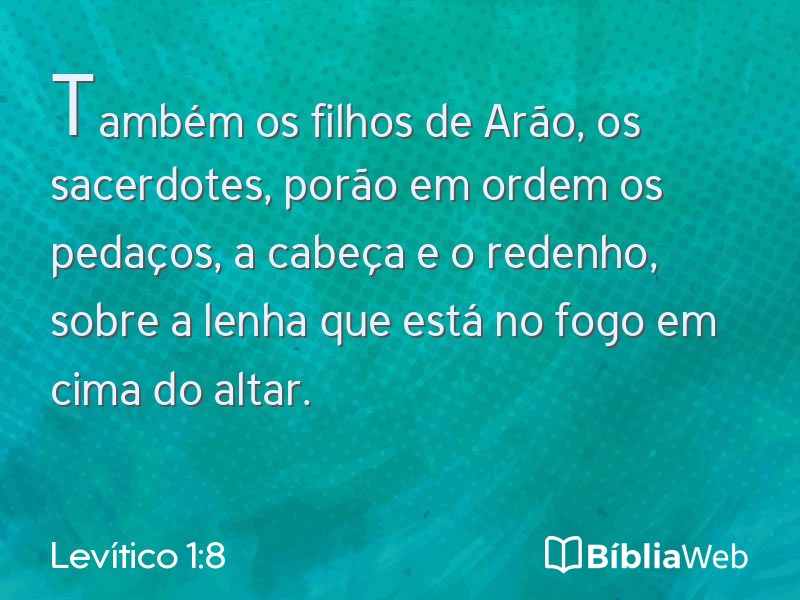 Levítico 1:8 em imagem para compartilhar
