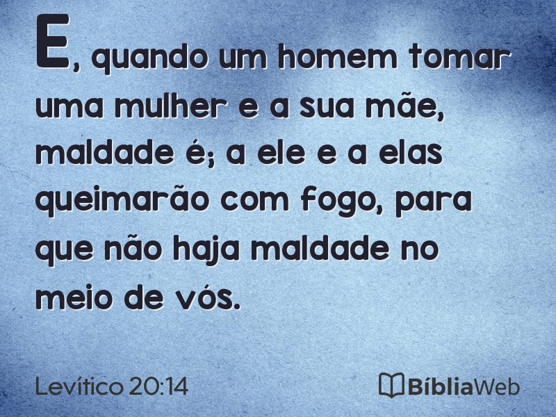 Levítico 20:14 em imagem para compartilhar