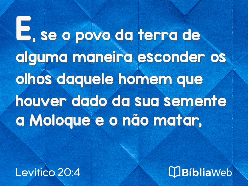 Levítico 20:4 em imagem para compartilhar