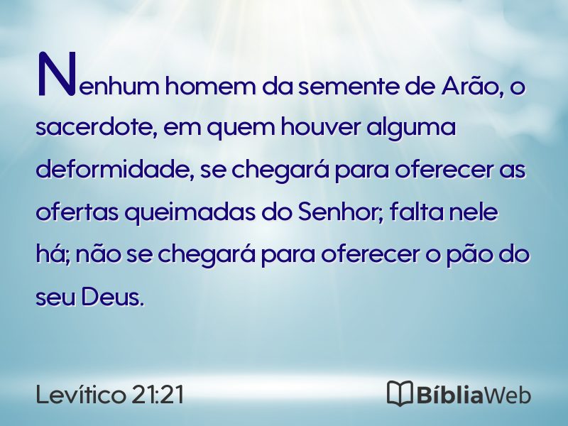 Levítico 21:21 em imagem para compartilhar