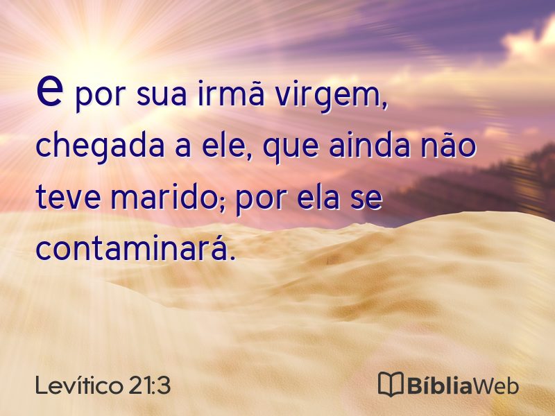 Levítico 21:3 em imagem para compartilhar