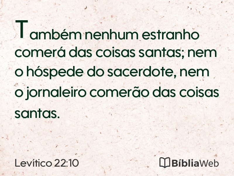Levítico 22:10 em imagem para compartilhar
