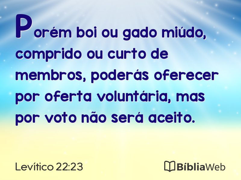 Levítico 22:23 em imagem para compartilhar