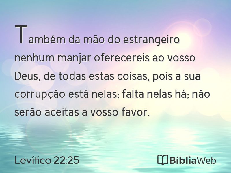 Levítico 22:25 em imagem para compartilhar
