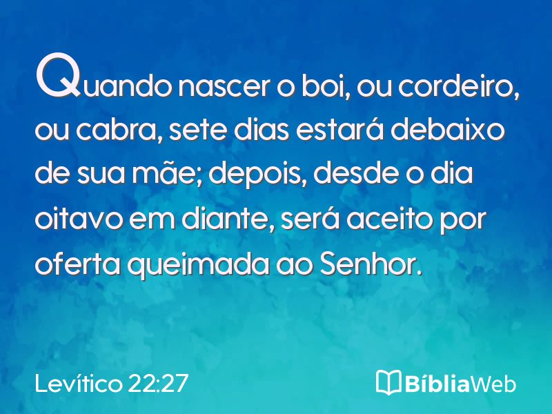Levítico 22:27 em imagem para compartilhar