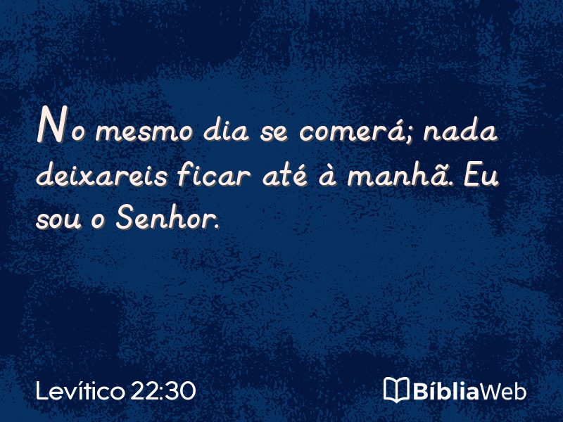 Levítico 22:30 em imagem para compartilhar